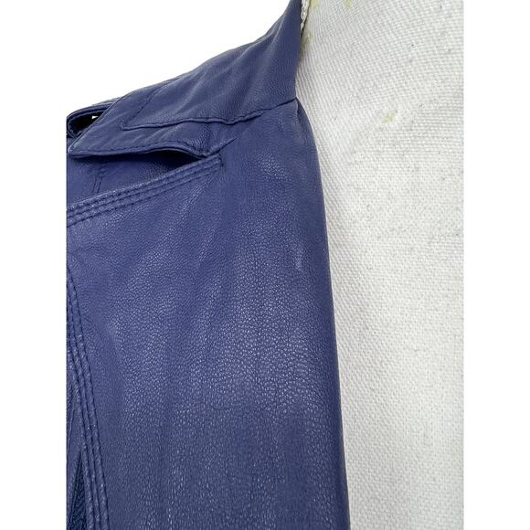 Joie Ailey Leather Moto Jacket in Sergeant Blue - Picture 12 of 16